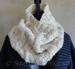 knitting pattern photo of double cable cowl