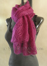 knitting pattern photo of Lace Mohair Scarf or Stole