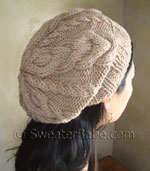 slouchy cabled hat knitting pattern