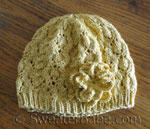 knitting pattern photo of romantic lace beret