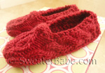knitting pattern photo for one-skein sweetheart slippers